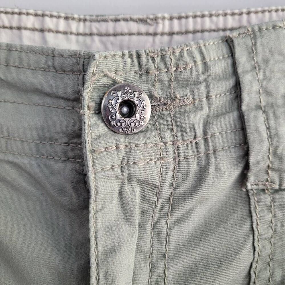 Y2K olive army green cargo capris khakis & co‎ size 6 utility gorpcore - Picture 4 of 12